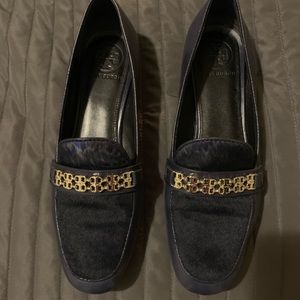 Tory Burch Navy Loafer All Leather